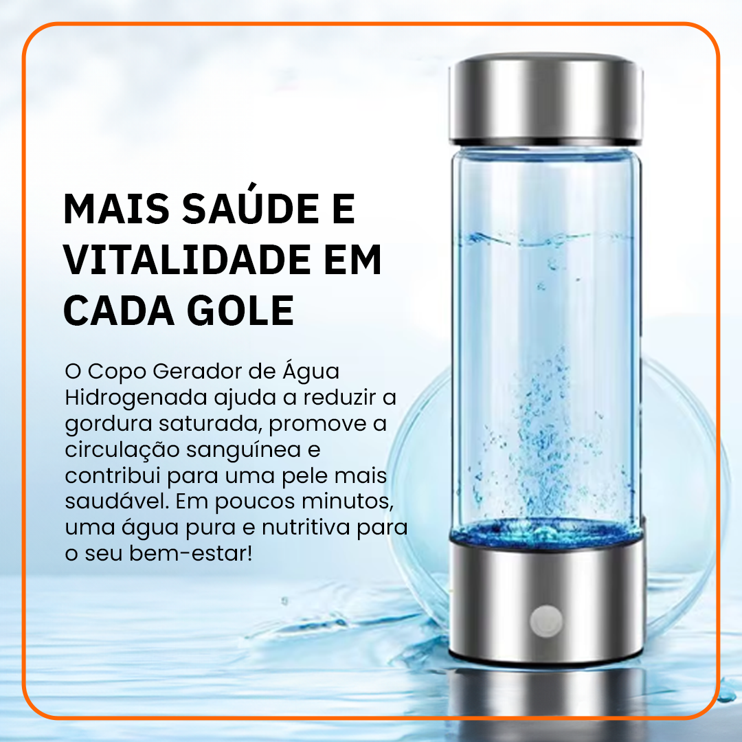 Garrafa Água Hidrogenada - HydroBottle Pro - Garrafa Técnologica que Transforme sua água comum em uma água hidrogenada para uma vida mais saudável