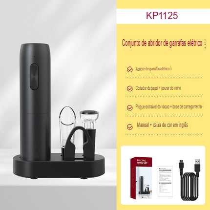 Abridor de Vinhos Elétrico | WineEase® - Sofisticado conjunto de abridor de Vinhos elétrico.