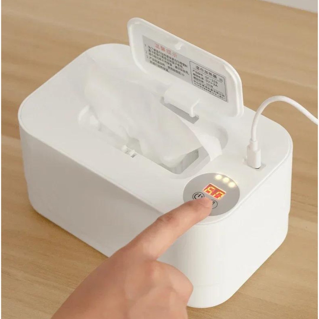 Aquecedor de Lenços Umedecidos com Display LED e Carregador USB Portátil