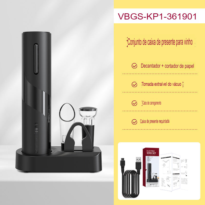 Abridor de Vinhos Elétrico | WineEase® - Sofisticado conjunto de abridor de Vinhos elétrico.