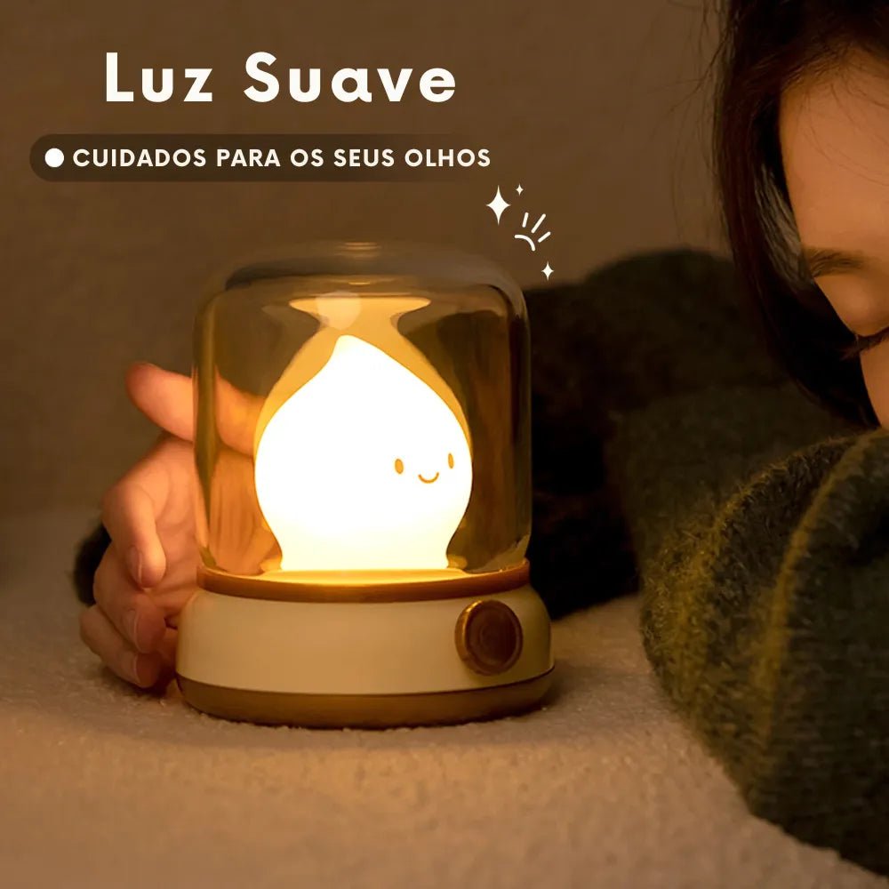 Luminária LED de Mesa Tipo Gota USB Recarregável e Portátil