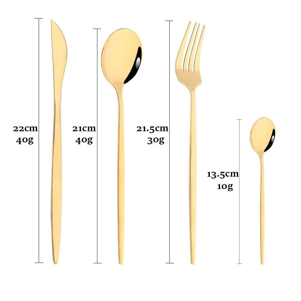 Jogo de Talheres Inox 24 Peças Premium Multicolor