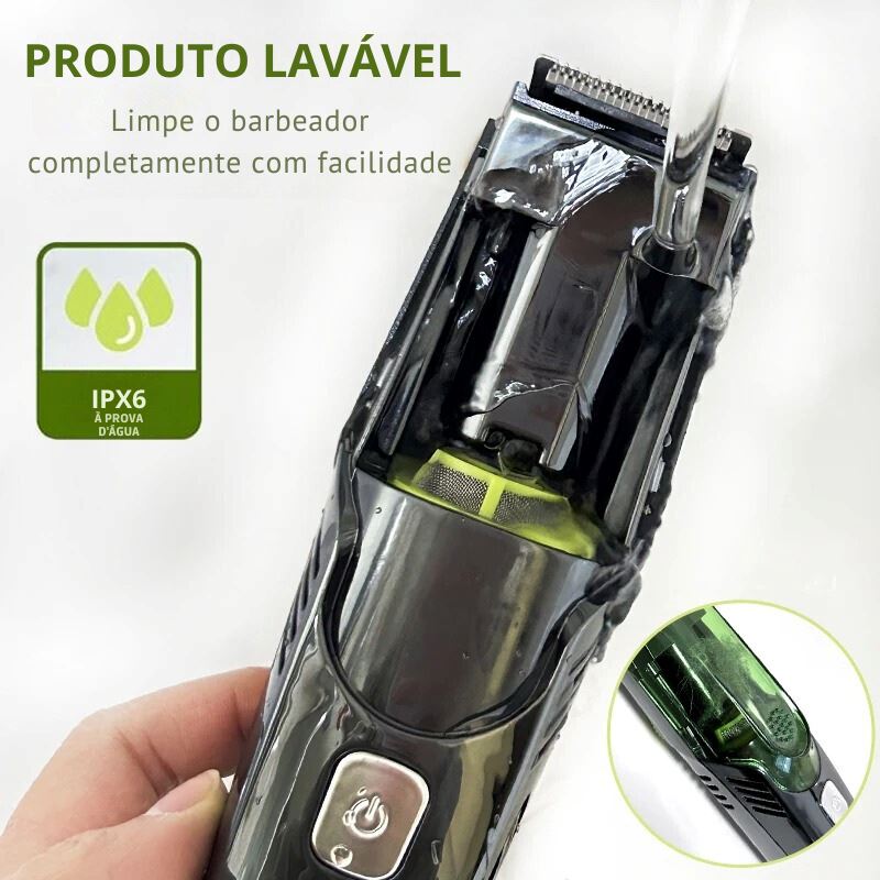 Máquina de Barbear com aspirador e dispense | Aparador de Pelos - TrimClear Pro Max - dispense aspirador sem fio