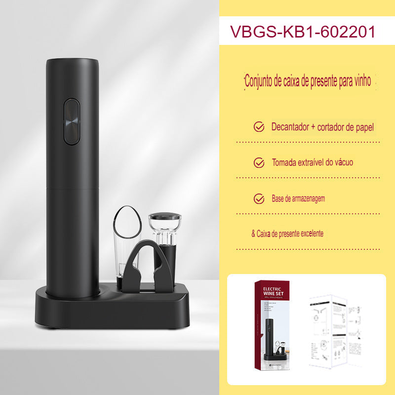 Abridor de Vinhos Elétrico | WineEase® - Sofisticado conjunto de abridor de Vinhos elétrico.
