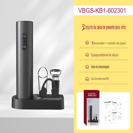 Abridor de Vinhos Elétrico | WineEase® - Sofisticado conjunto de abridor de Vinhos elétrico.