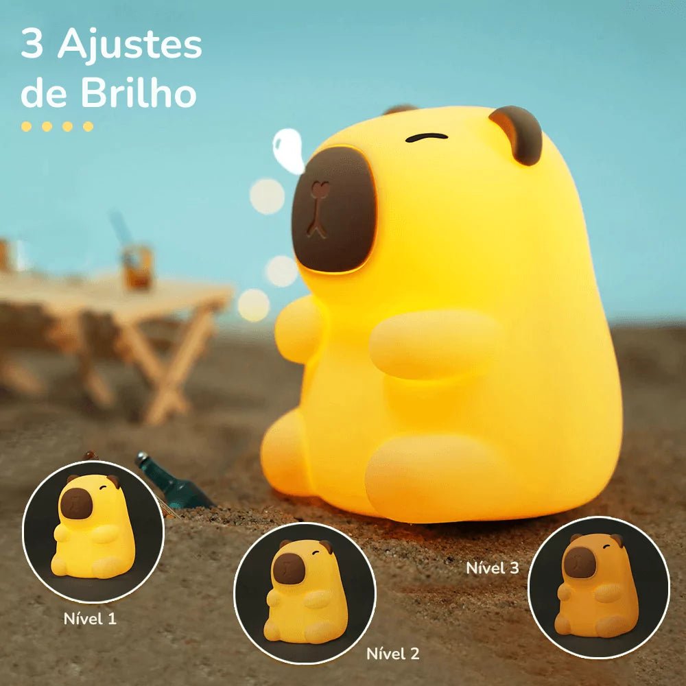 Luz Noturna Capivara de Silicone para Crianças
