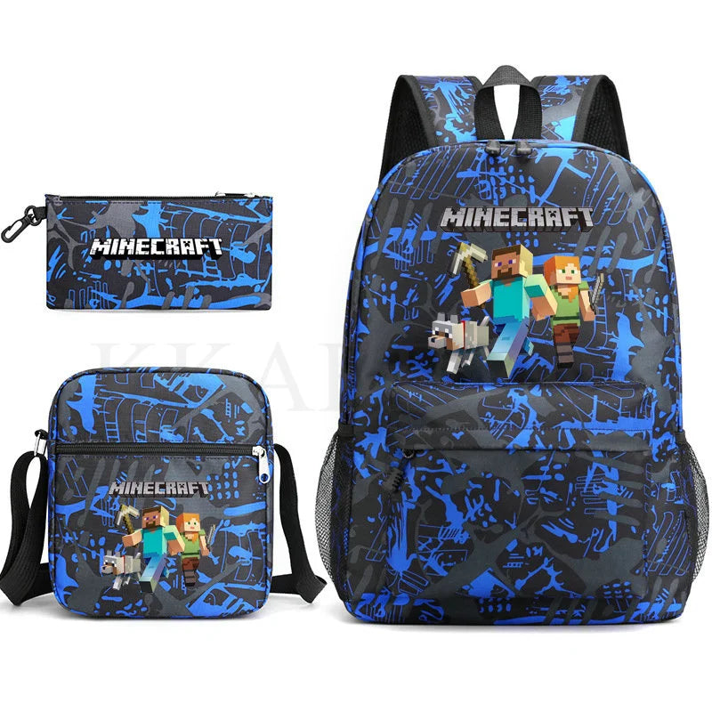 Kit Mochila Escolar Infantil Minecraft - Promoção Lancheira e Estojo de Brinde