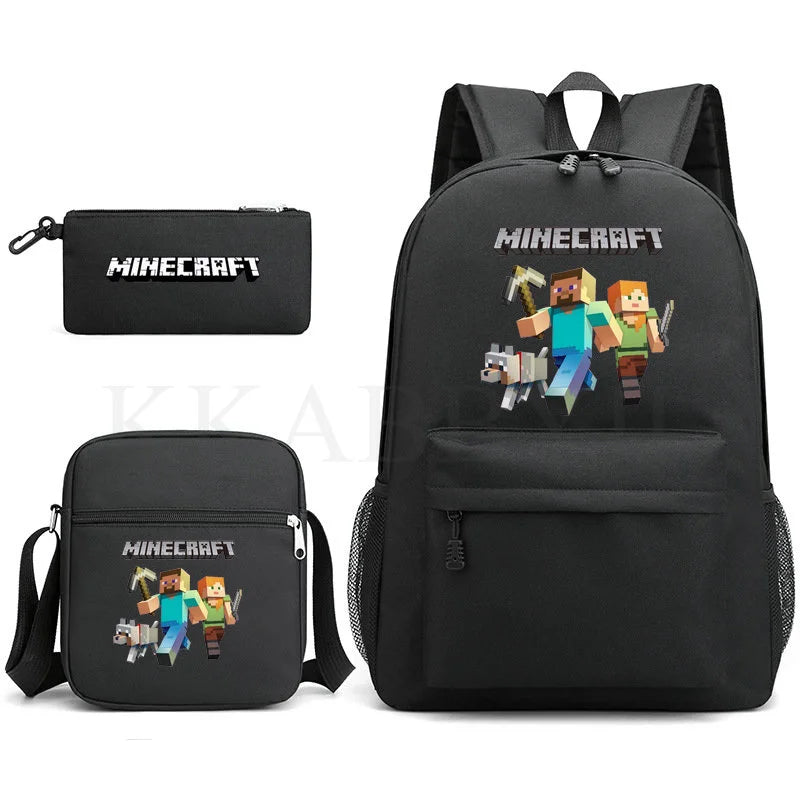Kit Mochila Escolar Infantil Minecraft - Promoção Lancheira e Estojo de Brinde