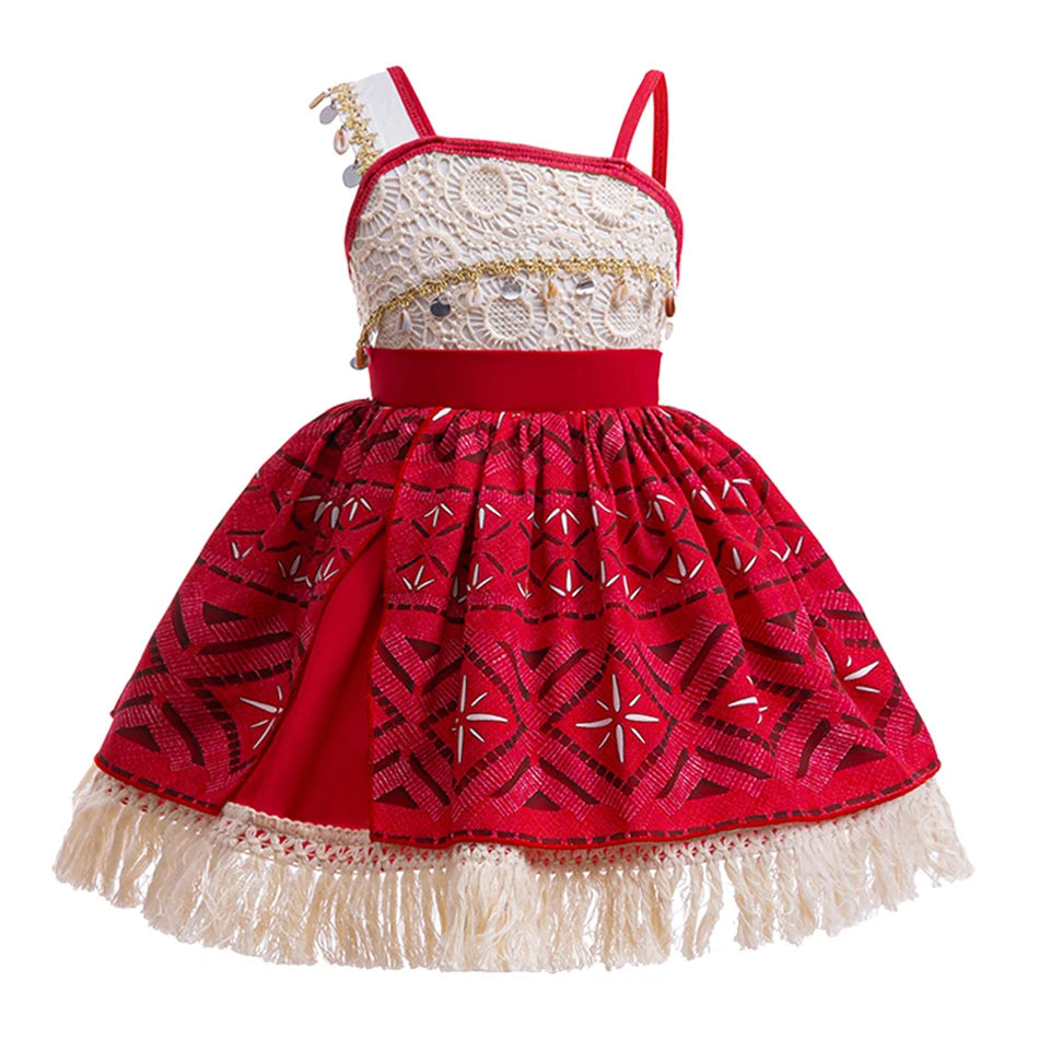 Fantasia Infantil Disney - Moana 2 *Saia Rodada* e *Peruca* Brinde Bolsa e coroa de flores