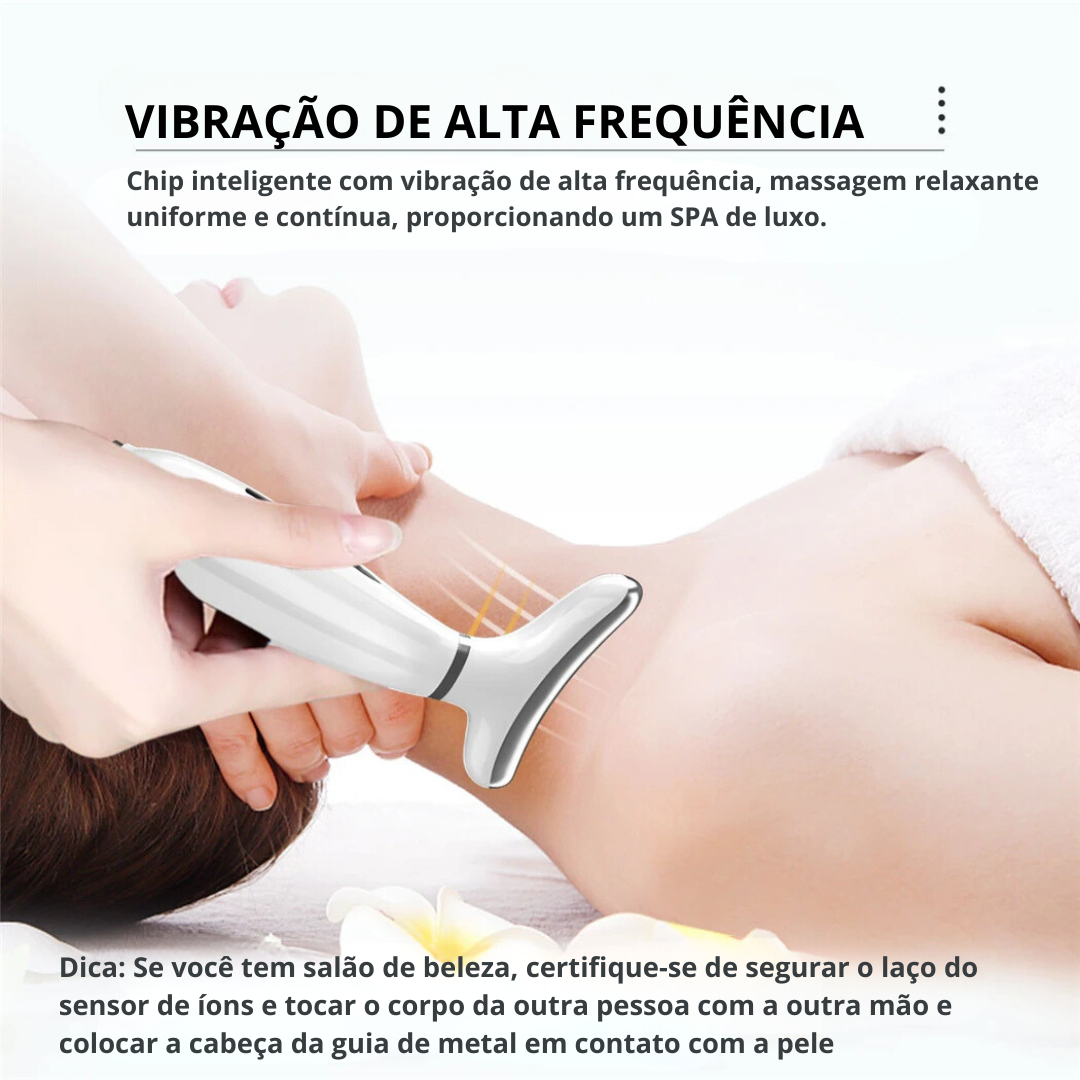 Massageador facial elétrico | LightCare Max® | + Brinde Caneta ocular Vibratória anti olheira