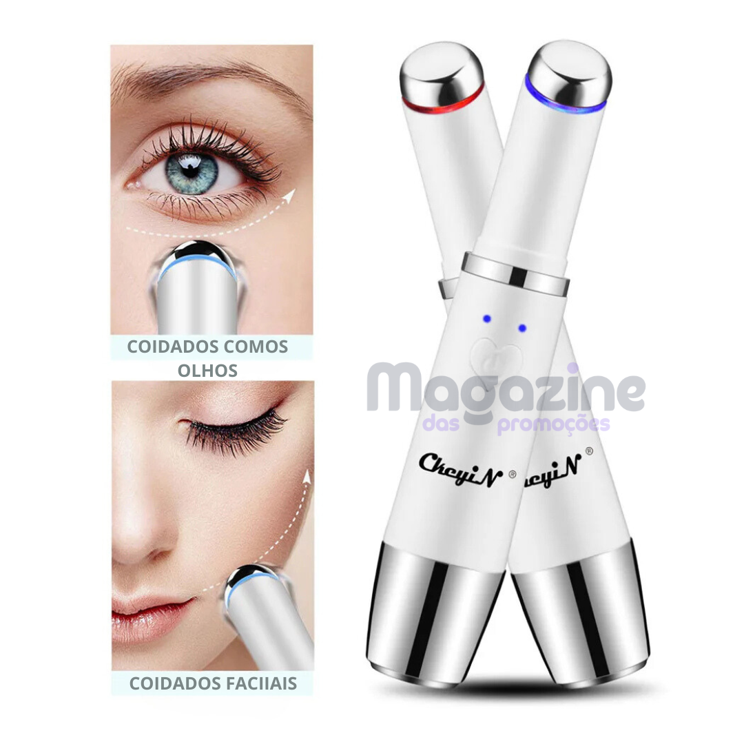 Massageador facial elétrico | LightCare Max® | + Brinde Caneta ocular Vibratória anti olheira