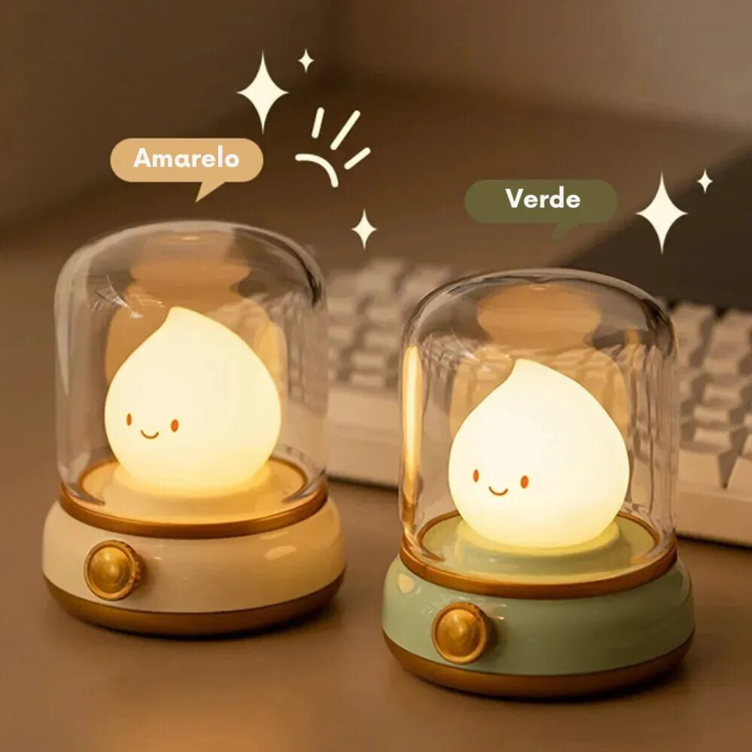 Luminária LED de Mesa Tipo Gota USB Recarregável e Portátil
