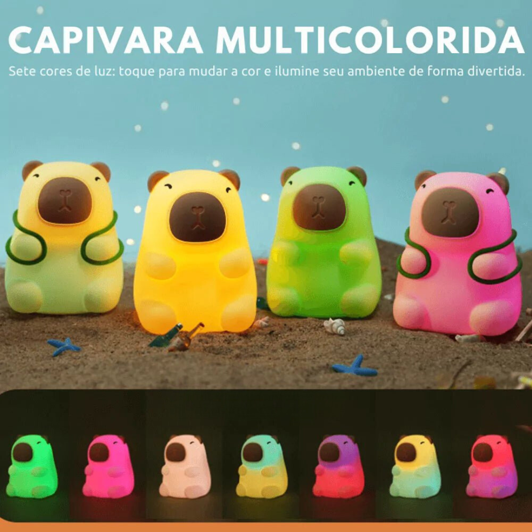 Luz Noturna Capivara de Silicone para Crianças