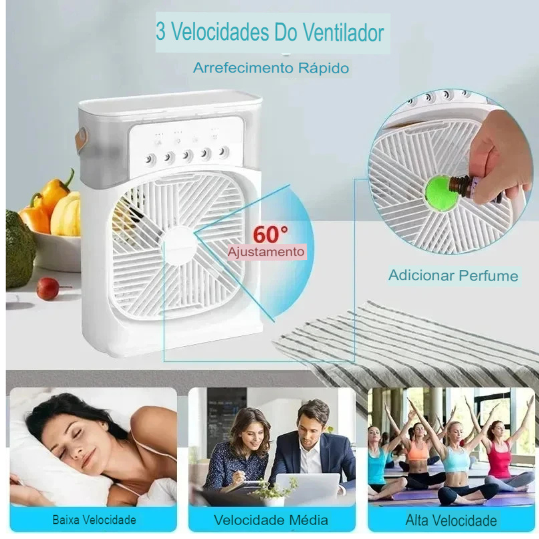 Mini Ventilador de ar com Umidificador Portátil | HydraCool®