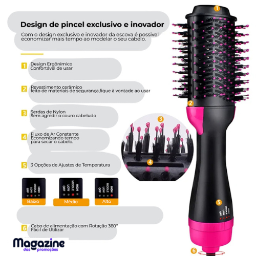 Escova Secadora 3 em 1 | TrioBrush®