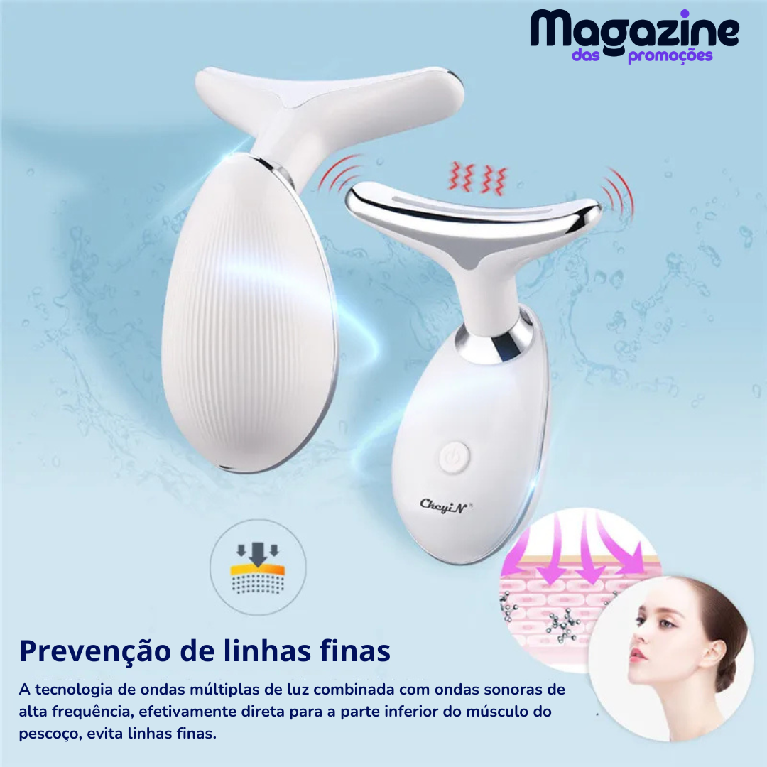 Massageador facial elétrico | LightCare Max® | + Brinde Caneta ocular Vibratória anti olheira