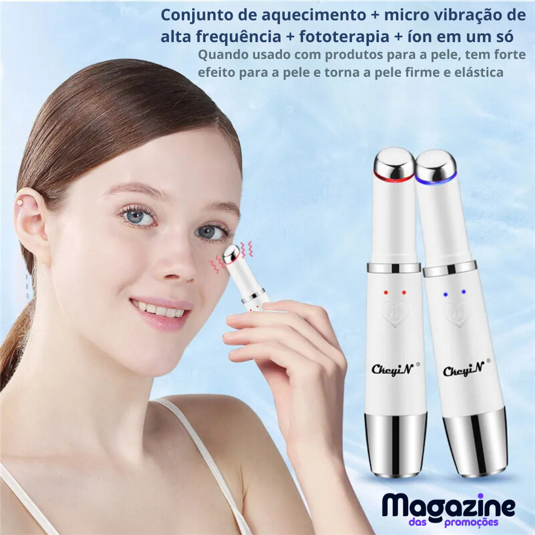 Massageador facial elétrico | LightCare Max® | + Brinde Caneta ocular Vibratória anti olheira