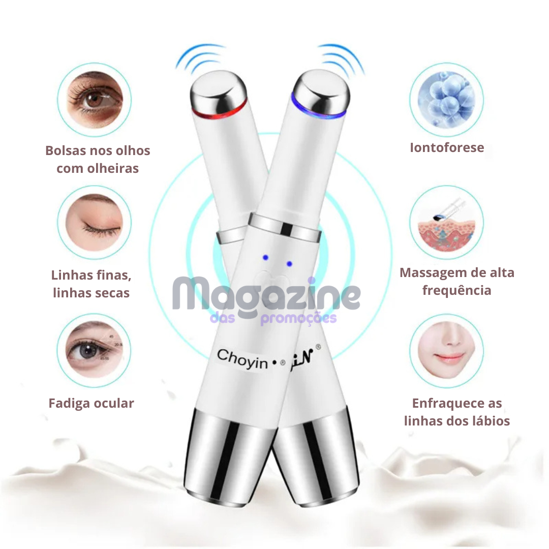 Massageador facial elétrico | LightCare Max® | + Brinde Caneta ocular Vibratória anti olheira