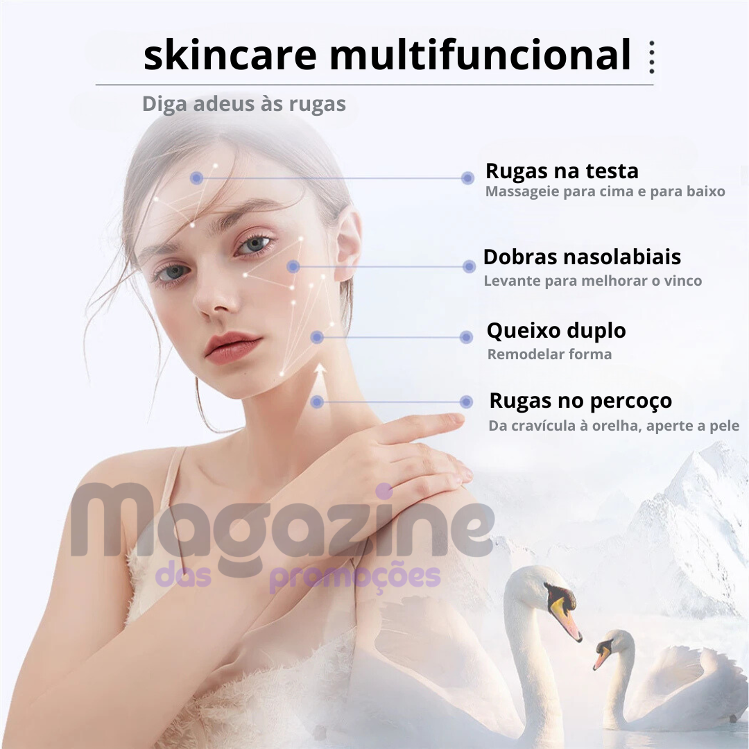 Massageador facial elétrico | LightCare Max® | + Brinde Caneta ocular Vibratória anti olheira