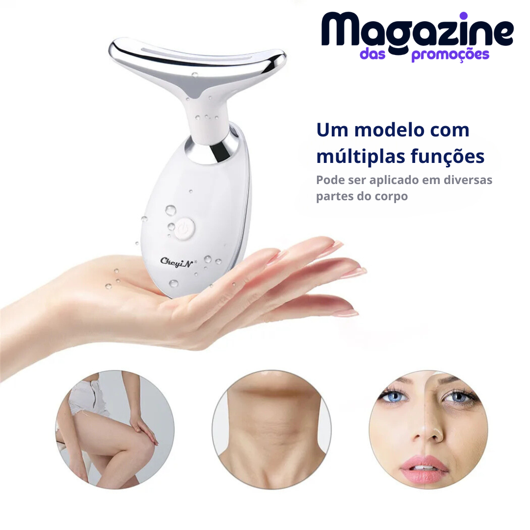 Massageador facial elétrico | LightCare Max® | + Brinde Caneta ocular Vibratória anti olheira