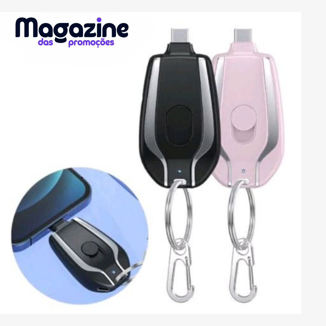 Carregador Portátil chaveiro | PowerCarry® | Android e Apple IOS