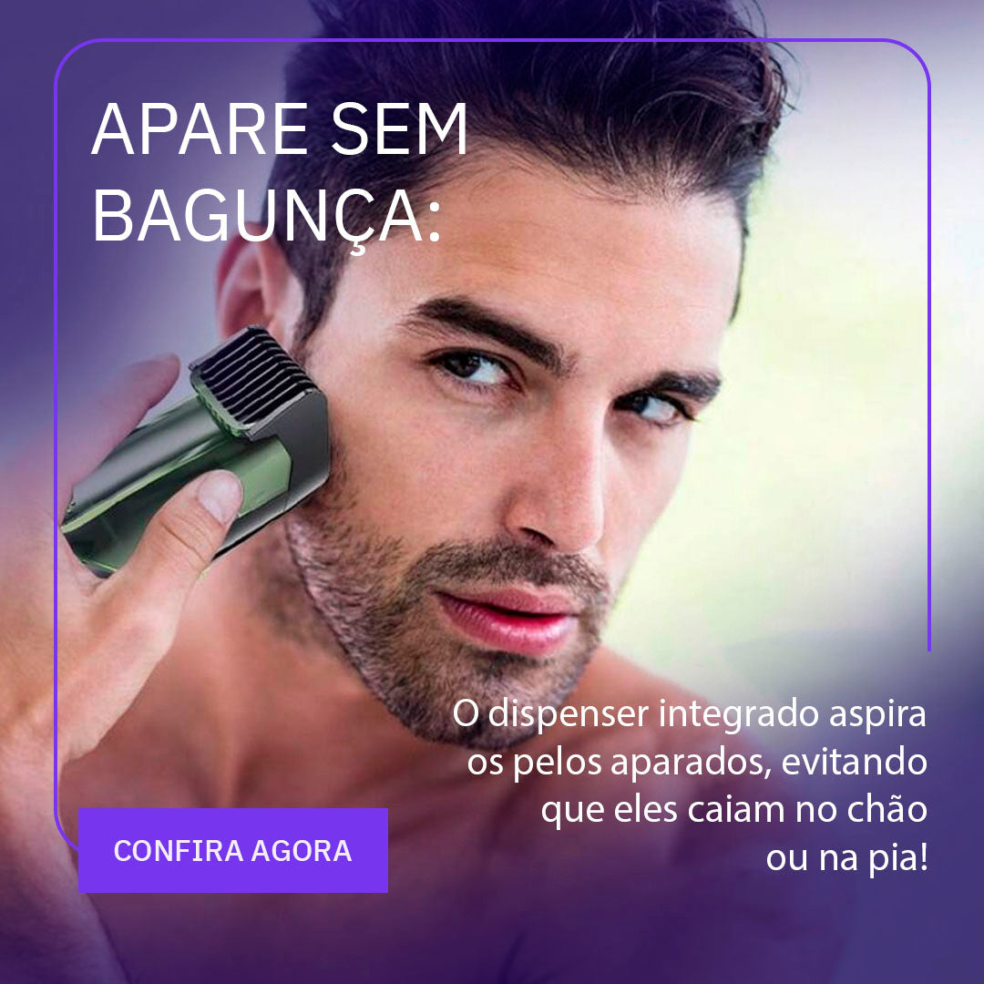 Máquina de Barbear com aspirador e dispense | Aparador de Pelos - TrimClear Pro Max - dispense aspirador sem fio