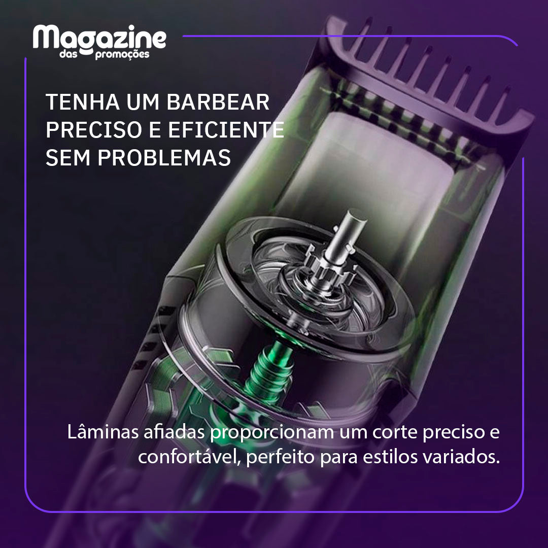 Máquina de Barbear com aspirador e dispense | Aparador de Pelos - TrimClear Pro Max - dispense aspirador sem fio