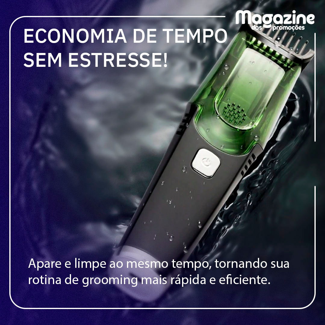 Máquina de Barbear com aspirador e dispense | Aparador de Pelos - TrimClear Pro Max - dispense aspirador sem fio