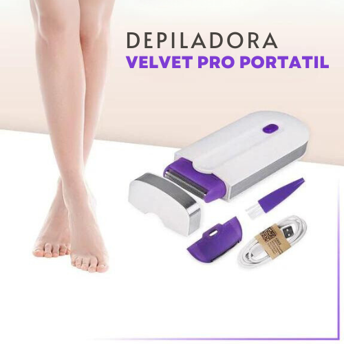 Depilador feminino Indolor | Velvet ProMax® - Kit de depilação feminino indolor, Cabo USB para recarregar, ideal para corpo, rosto, perna, axilas e virilhas!