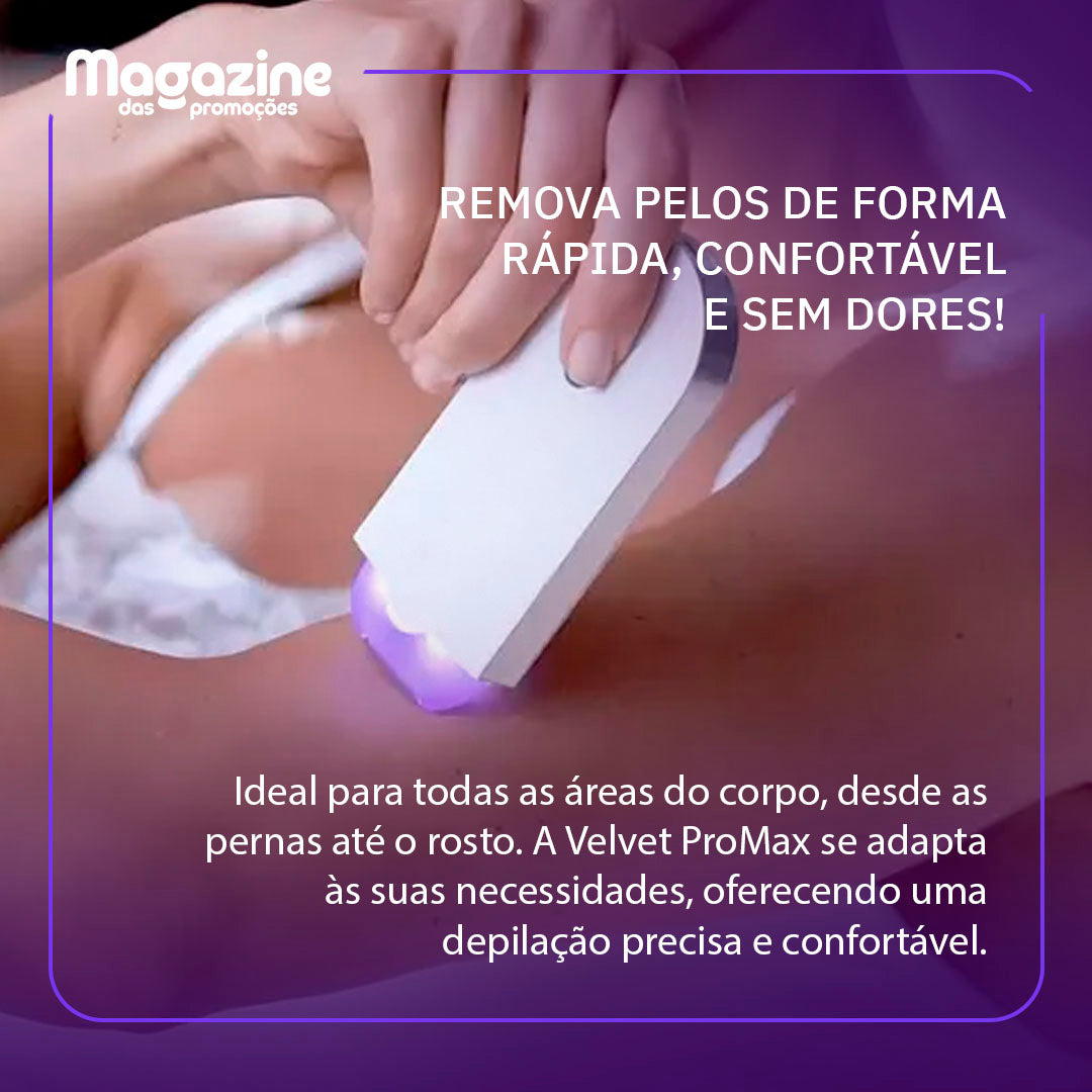 Depilador feminino Indolor | Velvet ProMax® - Kit de depilação feminino indolor, Cabo USB para recarregar, ideal para corpo, rosto, perna, axilas e virilhas!
