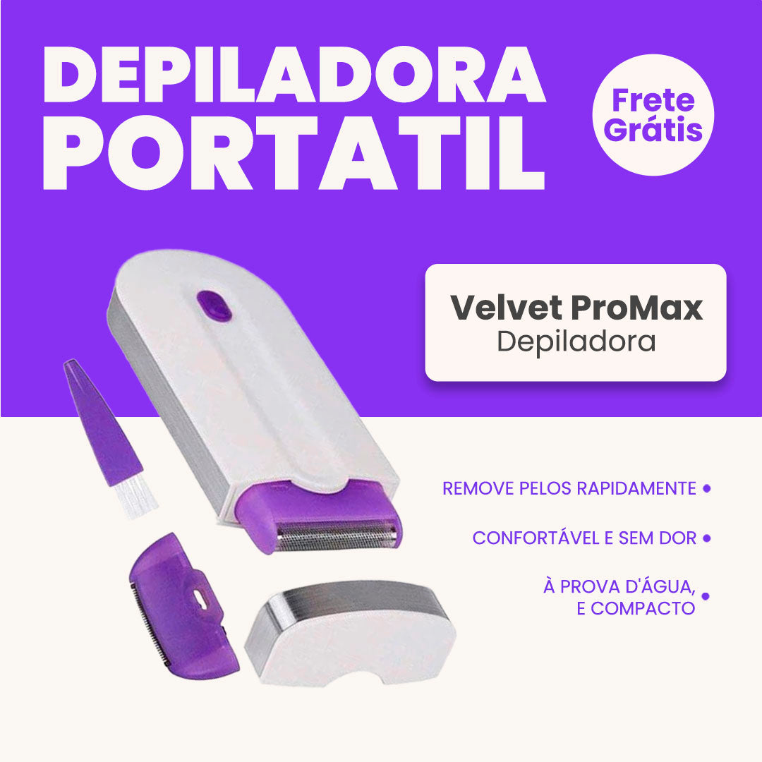 Depilador feminino Indolor | Velvet ProMax® - Kit de depilação feminino indolor, Cabo USB para recarregar, ideal para corpo, rosto, perna, axilas e virilhas!