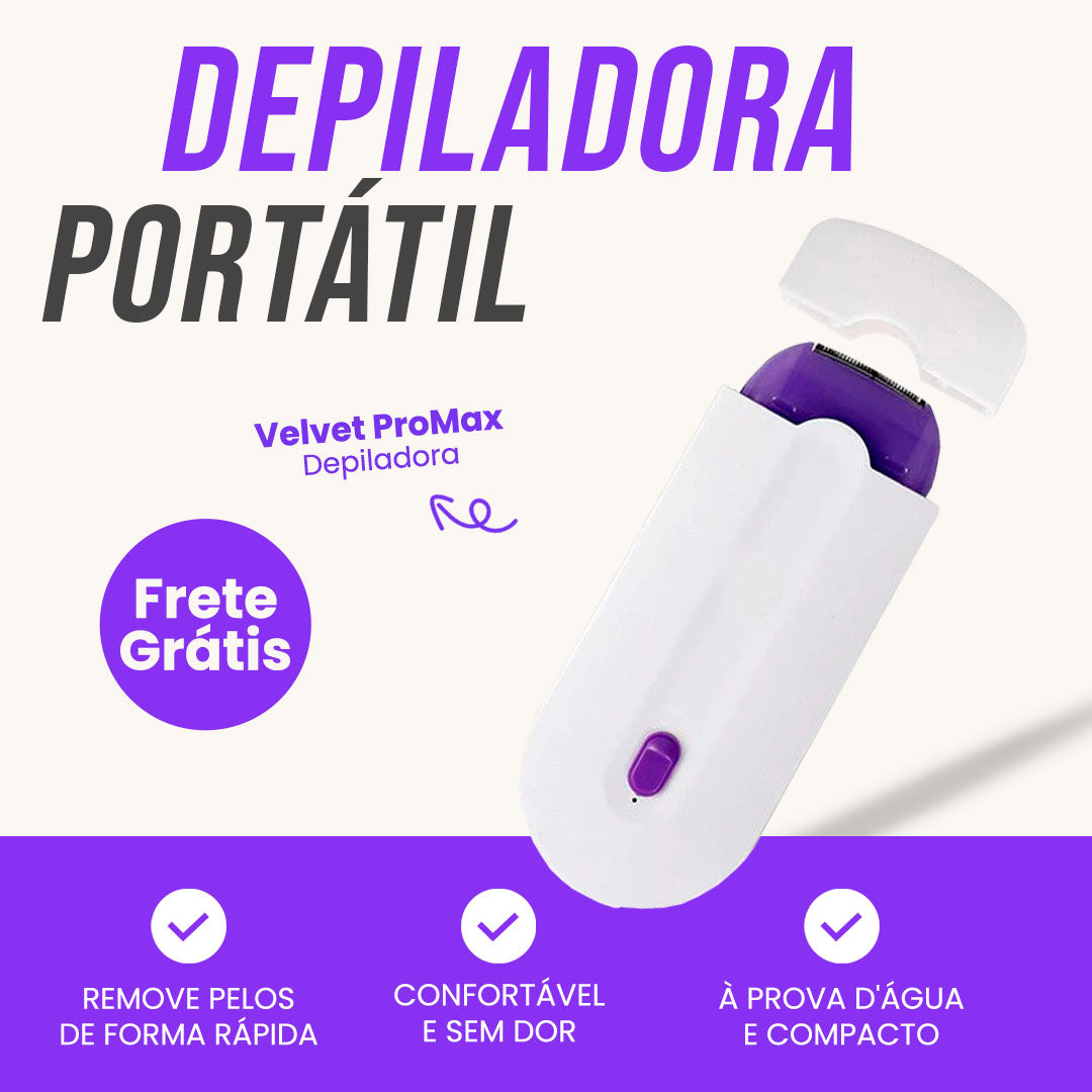 Depilador feminino Indolor | Velvet ProMax® - Kit de depilação feminino indolor, Cabo USB para recarregar, ideal para corpo, rosto, perna, axilas e virilhas!