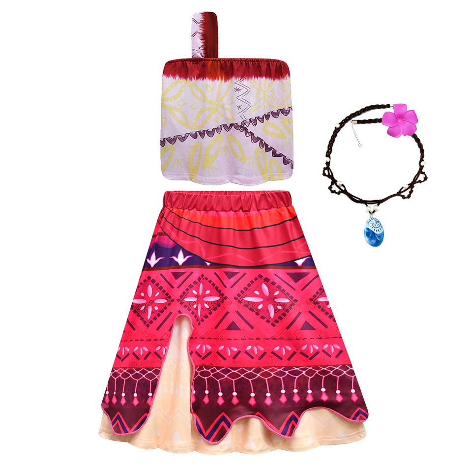 Fantasia Conjunto Infantil Disney - Moana 2 Coroa de flores 2024