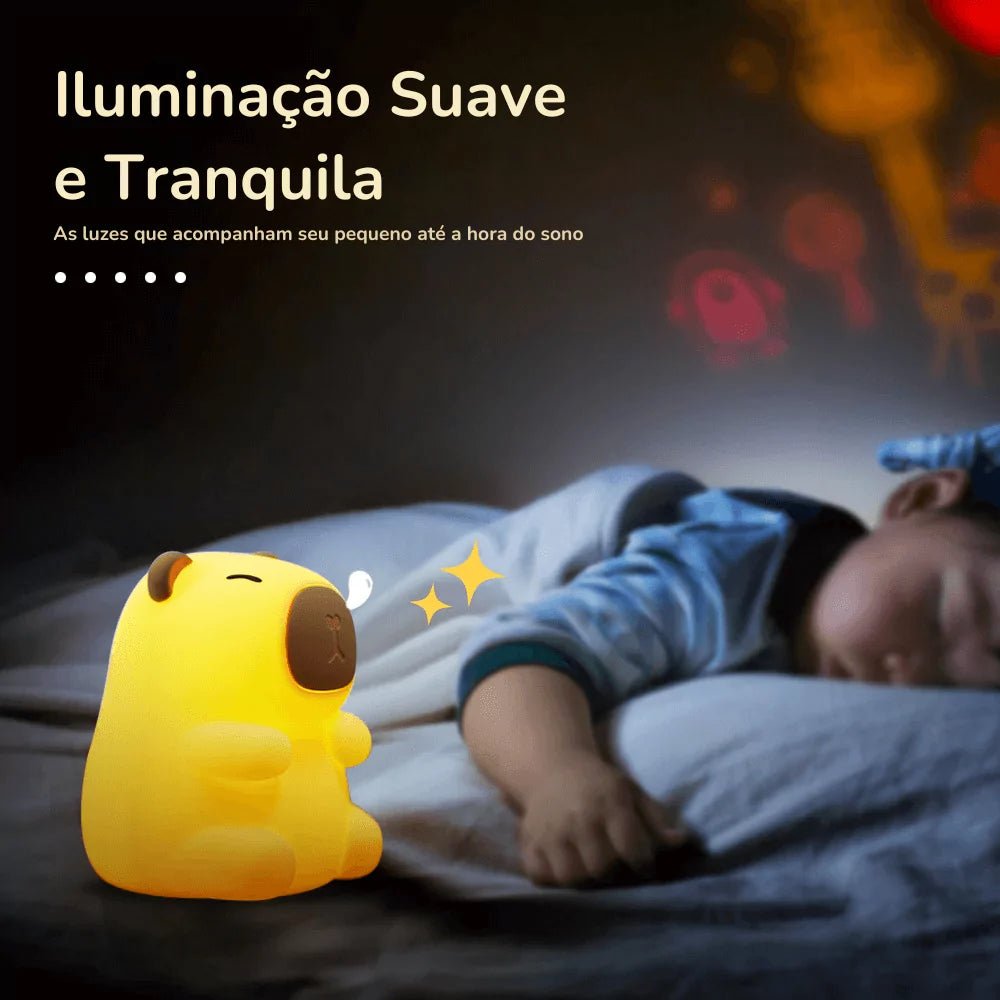 Luz Noturna Capivara de Silicone para Crianças