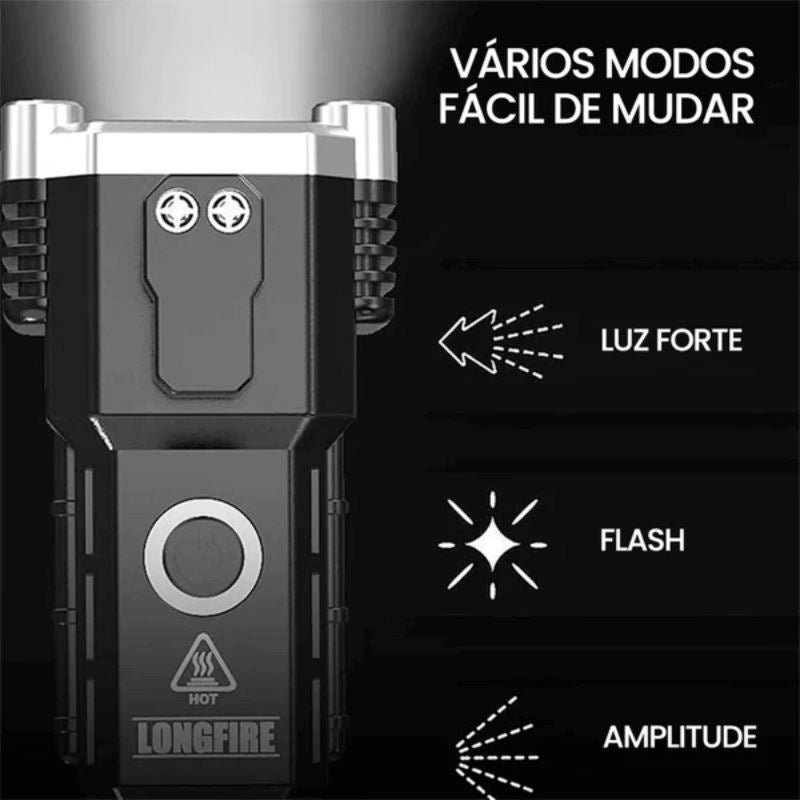 Lanterna Tática Powerbank 4 em 1 | Promoção compre 1 leve 2