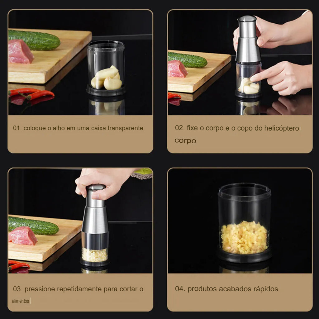 Triturador de Alho Inox - CrushMaster® - triturador multifuncional