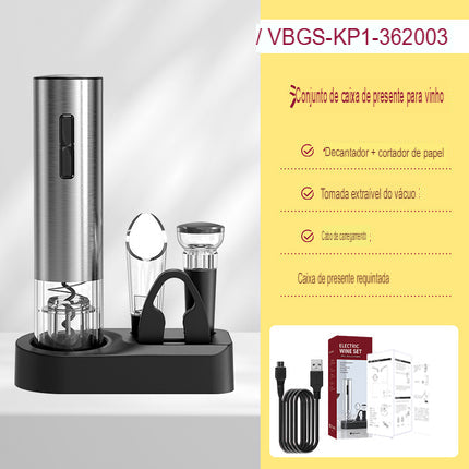 Abridor de Vinhos Elétrico | WineEase® - Sofisticado conjunto de abridor de Vinhos elétrico.