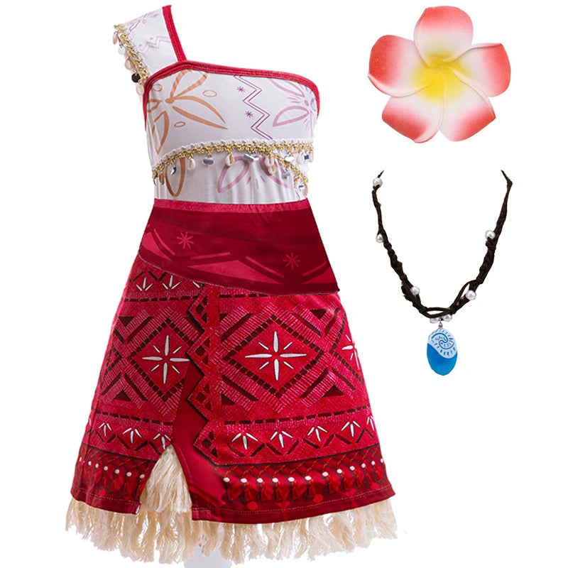 Fantasia Infantil Disney - Moana 2 *Saia luxo e Flor* e *Saia Luxo e Peruca*