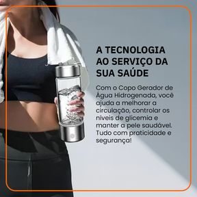 Garrafa Água Hidrogenada - HydroBottle Pro - Garrafa Técnologica que Transforme sua água comum em uma água hidrogenada para uma vida mais saudável