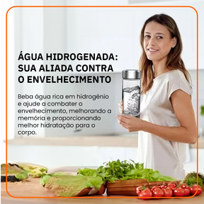 Garrafa Água Hidrogenada - HydroBottle Pro - Garrafa Técnologica que Transforme sua água comum em uma água hidrogenada para uma vida mais saudável