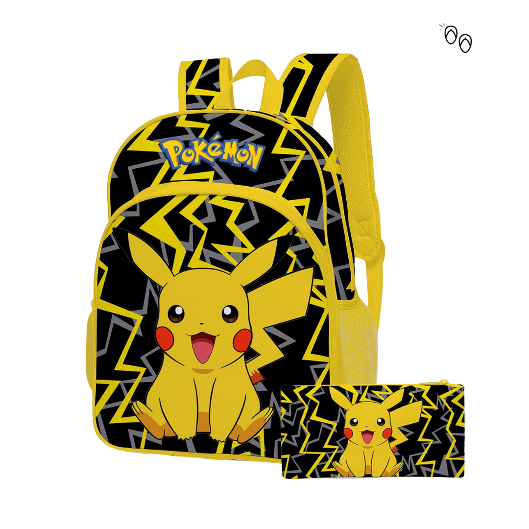 Kit Mochila + Estojo Escolar Infantil Pokémon