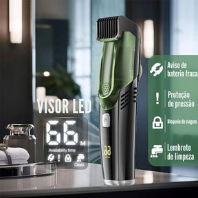 Máquina de Barbear com aspirador e dispense | Aparador de Pelos - TrimClear Pro Max - dispense aspirador sem fio