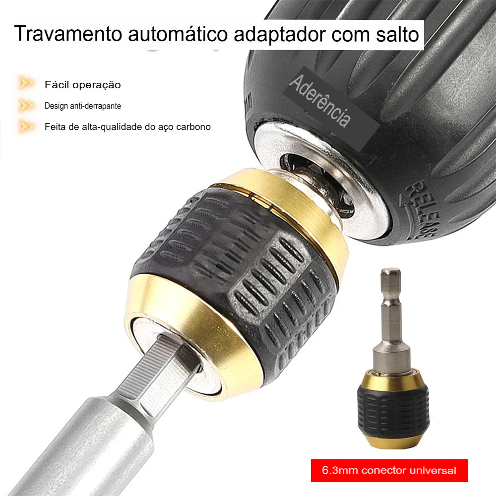 Adaptador de Mandril Engate Rápido 1/4" | FlexiDrill®