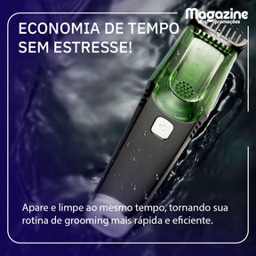 Máquina de Barbear com aspirador e dispense | Aparador de Pelos - TrimClear Pro Max - dispense aspirador sem fio