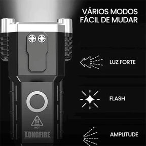 Lanterna Tática Powerbank 4 em 1 | Promoção compre 1 leve 2